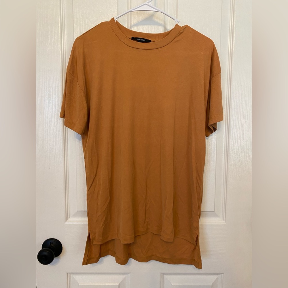 Forever 21 Oversized Mustard Textured Shirt